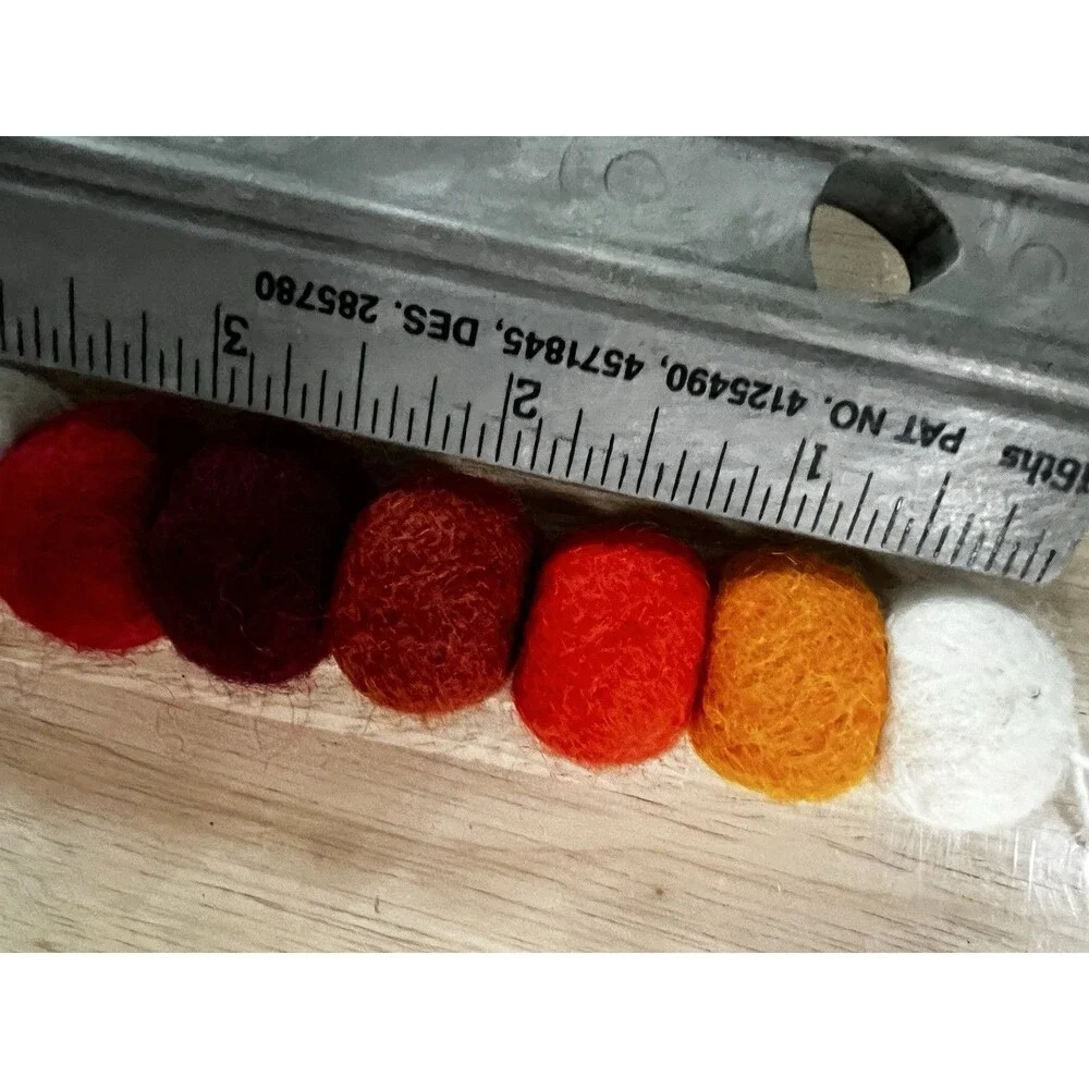Trader Joes Handcrafted Felted Wool Garland Fall 9FT Orange Halloween Decor fall